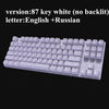 Metoo  Edition Mechanical Keyboard 87 keys Blue Switch Gaming Keyboards for Tablet Desktop  Russian sticker