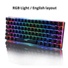 Ajazz AK33 82 keys mechanical keyboard Russian / English layout gaming keyboard RGB backlight blue / black switch wired keyboard