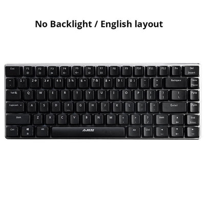 Ajazz AK33 82 keys mechanical keyboard Russian / English layout gaming keyboard RGB backlight blue / black switch wired keyboard